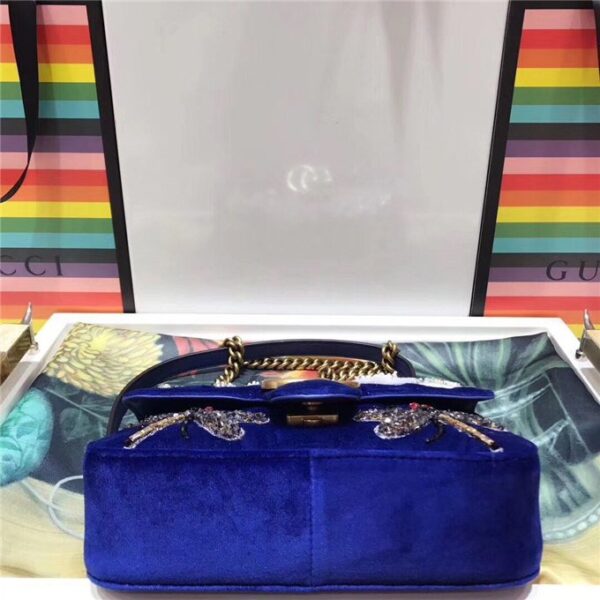 Gucci GG Marmont Embroidered Velvet Mini Bag Dragonfly - Image 4