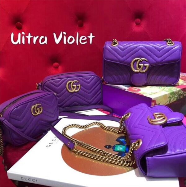 Gucci GG Marmont Matelasse Mini Bag Purple Leather - Image 8