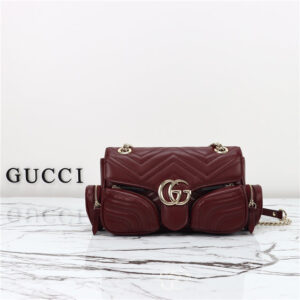 Gucci GG Marmont Small Multi-Pocket Bag 795228 Rosso Ancora