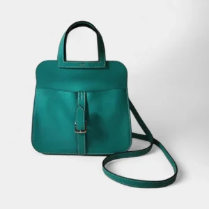 Hermès Halzan Green Leather Handbag