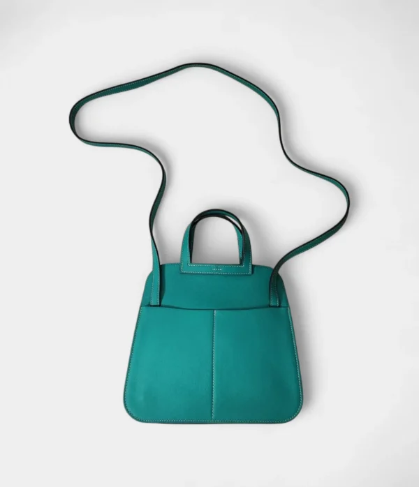 Hermès Halzan Green Leather Handbag - Image 4