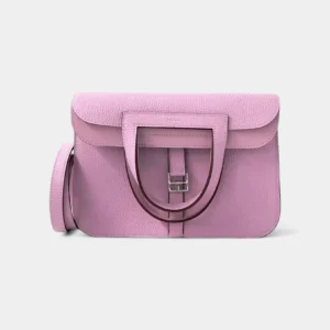 Hermès Halzan Leather Handbag Pink