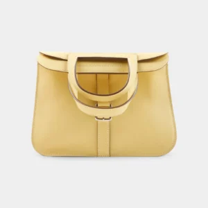 Hermès Halzan Leather Yellow Handbag