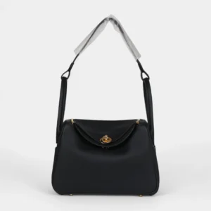 Hermès Lindy 26 Black Clemence Gold Hardware