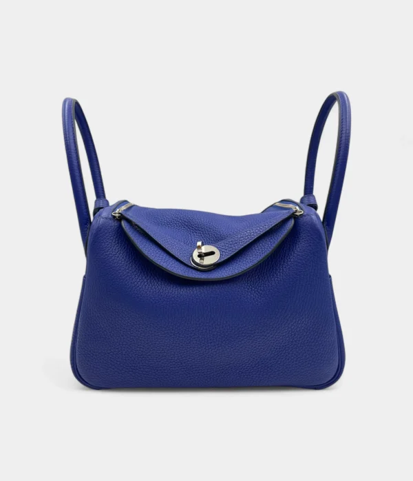 Hermès Lindy 26 Blue Electric in Clemence, Palladium hardware