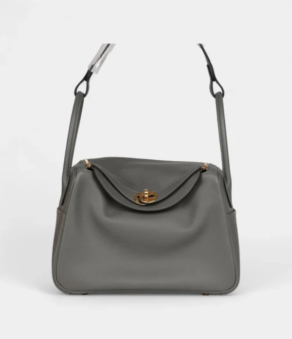 Hermès Lindy 26 Gris Meyer Evercolor Gold Hardware - Image 4