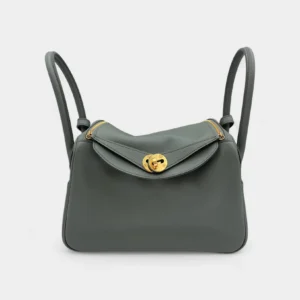 Hermès Lindy 26 in Almond Green Evercolor Leather With Gold Hardware