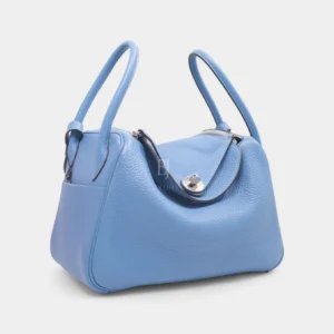 Hermès Lindy 26 in Bleu Paradis Clemence Leather with Palladium Hardware