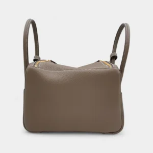 Hermès Lindy 26 in Etoupe Clemence Leather With Gold Hardware