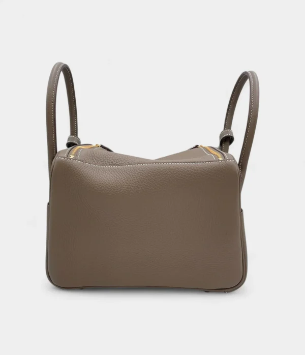 Hermès Lindy 26 in Etoupe Clemence Leather With Gold Hardware