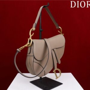 Dior Saddle Bag With Strap M0455 Warm Taupe Grained Calfskin