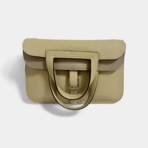 Hermès Halzan Beige Leather Handbag