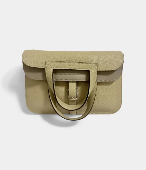 Hermès Halzan Beige Leather Handbag
