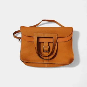 Hermès Halzan Orange Leather Handbag